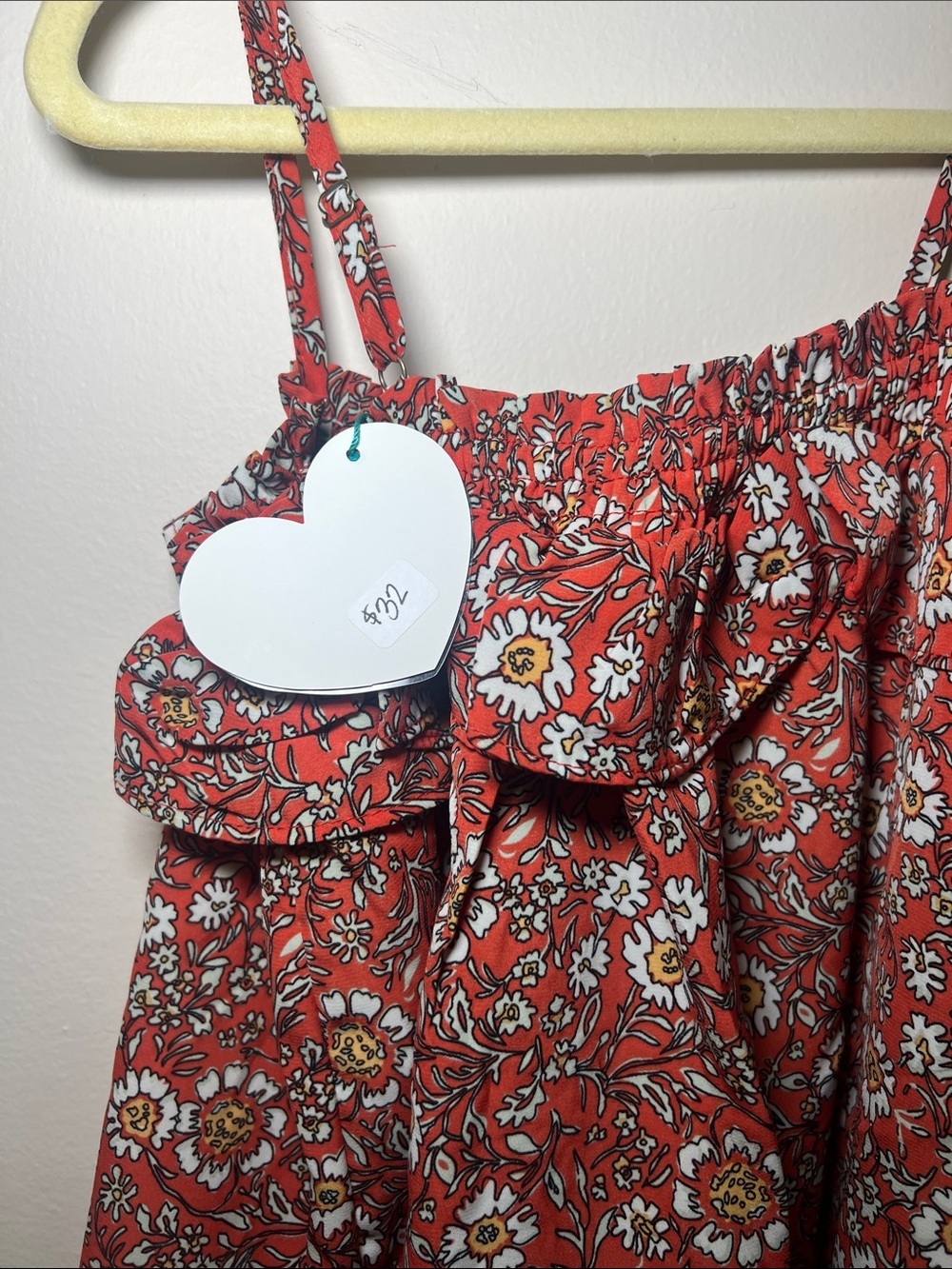 Hayden Girls Red Floral Ruffle Top - Picture 2 of 4